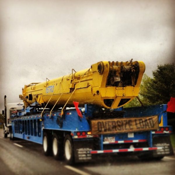 Crane being transported