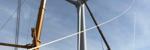 Crane Working on Wind Turbine