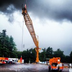 600 Ton Liebherr Crane with Cloudy Skies
