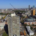 Crane in City Skyline