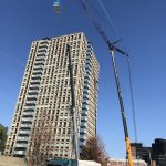 Cranes working on a Skyscraper