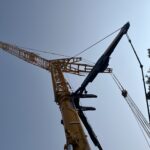 770 ton Liebherr crane at building construction worksite